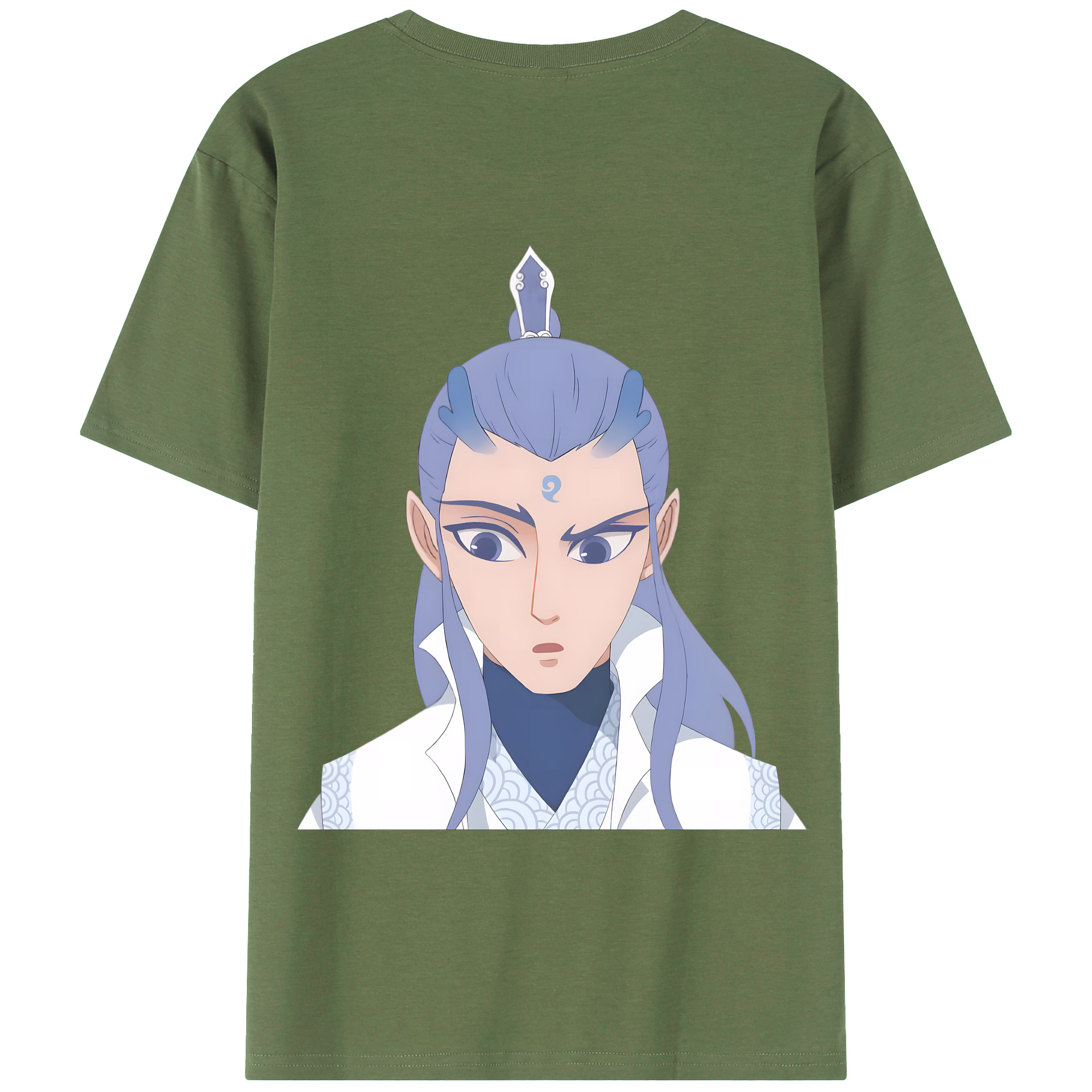 （画像用） Ne Zha 2 ナタ 魔童の大暴れ 綿100％ メンズ半袖Tシャツ（バックプリント） 通気性